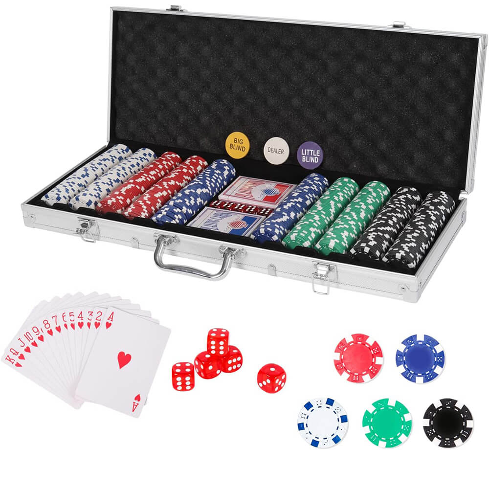 Set poker 500 piese in geanta aluminiu