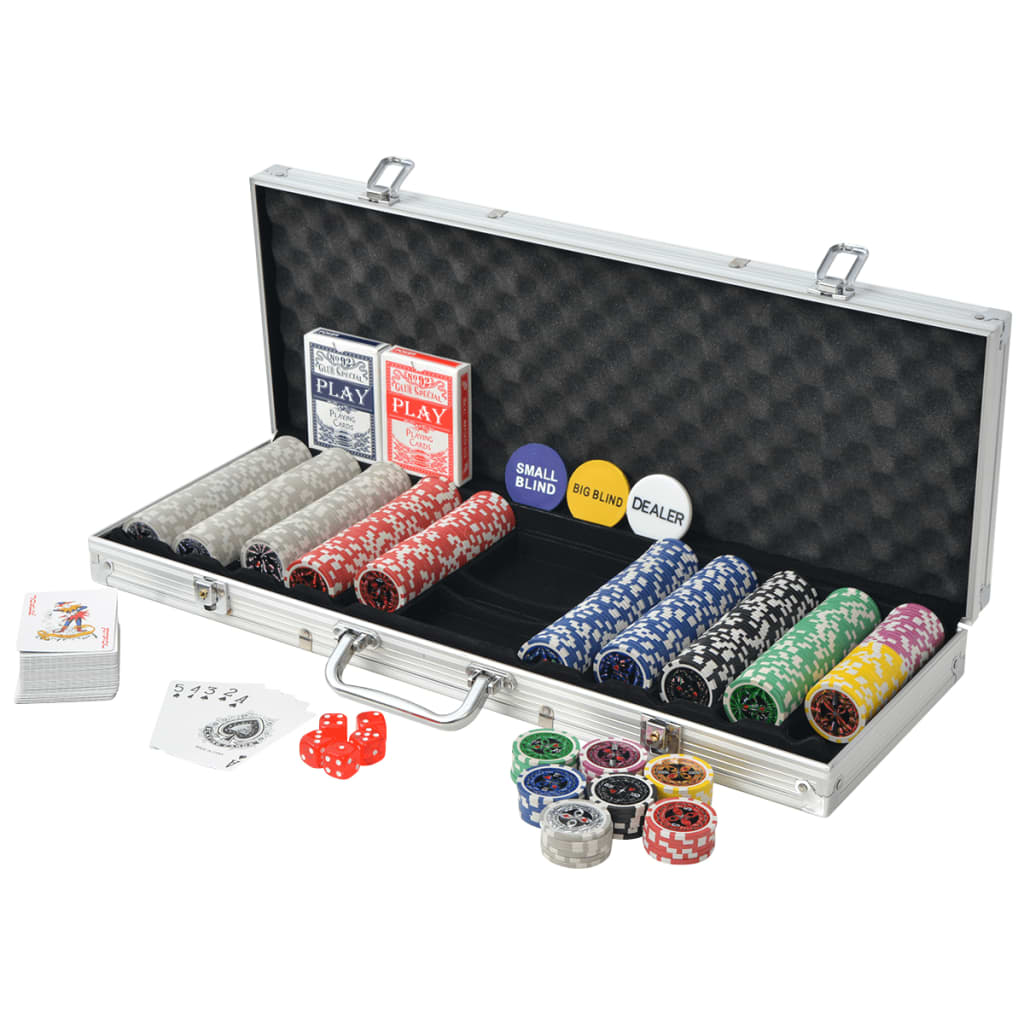 NNEVL Poker Set with 500 Laser Chips Aluminium