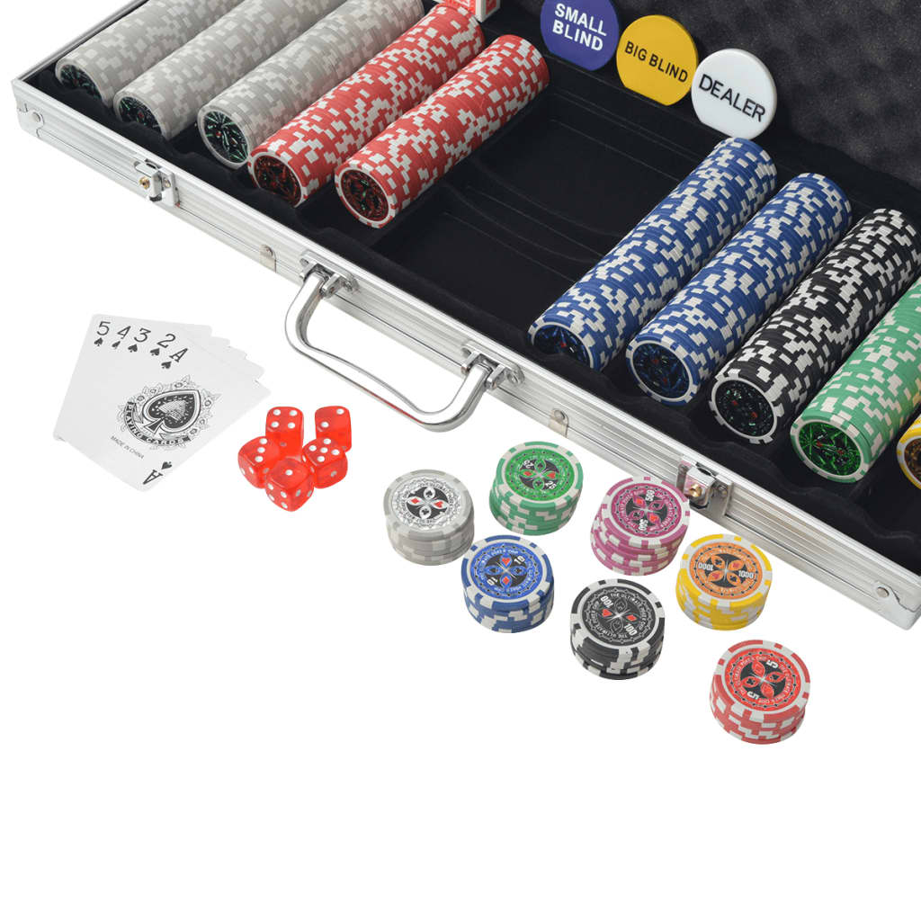 NNEVL Poker Set with 500 Laser Chips Aluminium